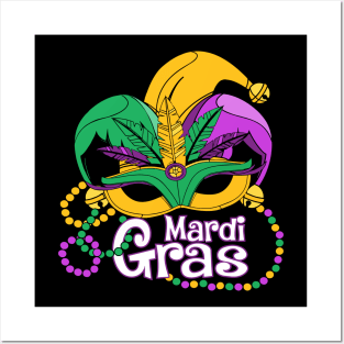 Mardi Gras 2024 Beads Mask Feathers Posters and Art